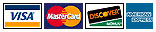 We acceptVisa, Discover, MasterCard, and American Express